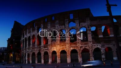 Dusk near the Colosseum time-lapse
