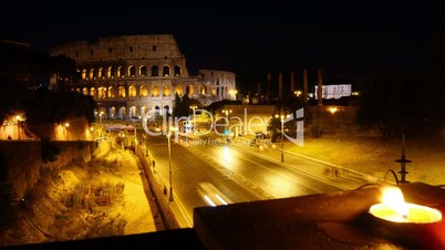 Colosseum ancient atmosphere at present time,time-lapse