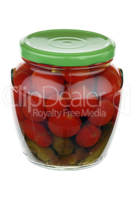 pickled cucumbers and tomatoes