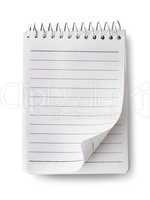 Blank notepad isolated