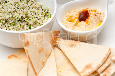 taboulii couscous with hummus