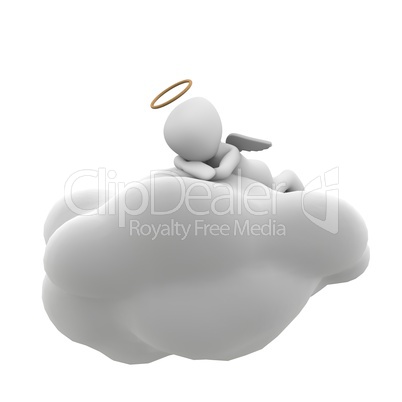 angel sitting on a cloud