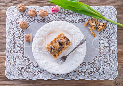 walnut caramel cake