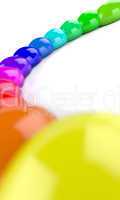 3D Regenbogen Halbkreis aus Farbtropfen 1