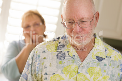 Senior Adult Couple in Dispute or Consoling