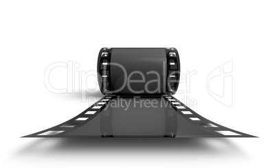 3D Filmrolle - Dunkel Grau Frontal Ansicht