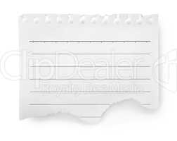 Sheet of lined paper isolated
