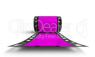 3D Filmrolle - Pink Frontal Ansicht