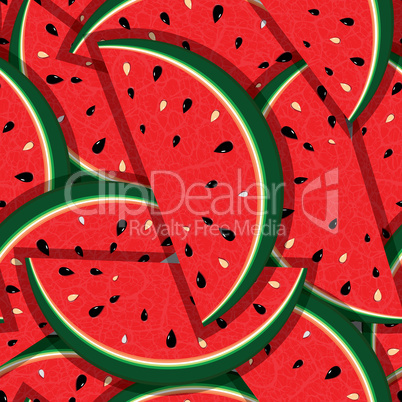 Fresh slices of red watermelon