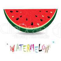 Watermelon fresh slices background. Red sweet juice pattern vector illustration.