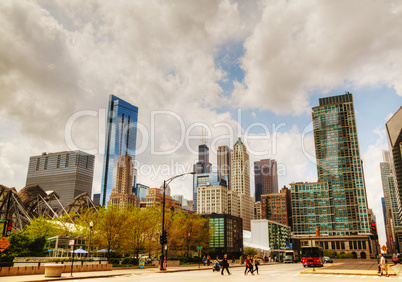 cityscape of chicago with the willis tower (sears tower)