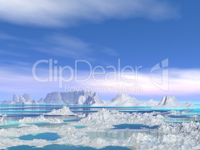 Icebergs - 3D render