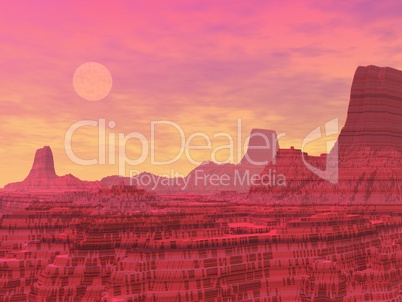 Desert landscape - 3D render