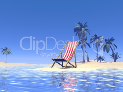 Paradise chair waiting for you - 3D render