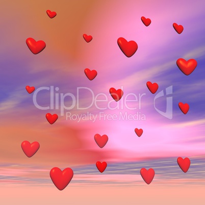 Love in the sky - 3D render