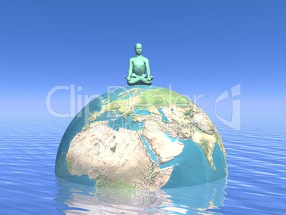 Meditation for earth - 3D render