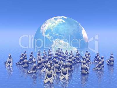 Meditation for earth - 3D render