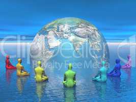 Chakra meditation for earth - 3D render