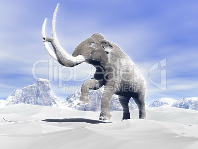Mammoth in the wind - 3D render