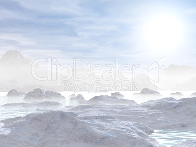 Icebergs - 3D render