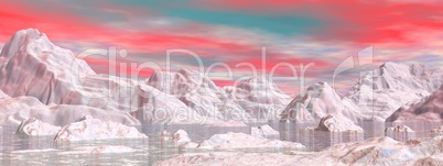 Colorful northern sky - 3D render