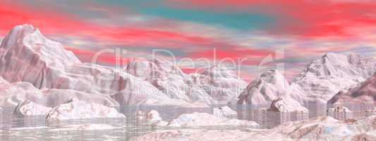 Colorful northern sky - 3D render