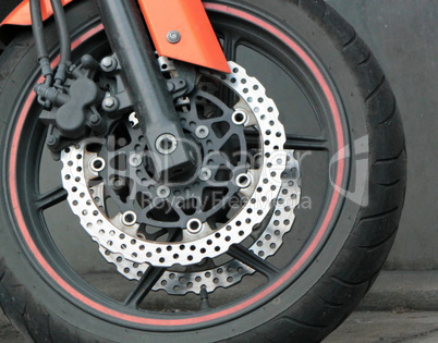 Front wheel of a motorbike