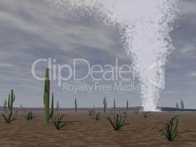 Tornado in the desert - 3D render