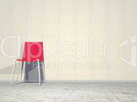 Red chair - 3D render
