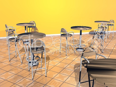 Bistrot room - 3D render