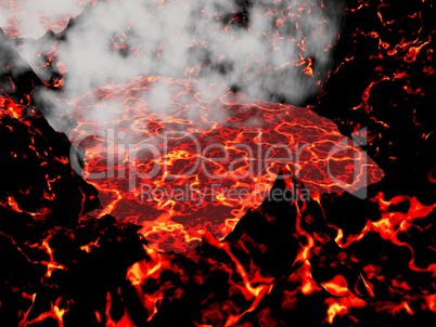 Heart of volcano - 3D render