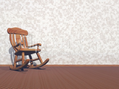 Wooden armchair - 3D render