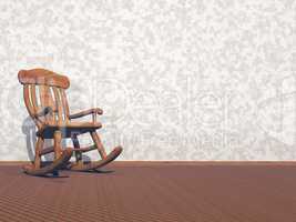 Wooden armchair - 3D render