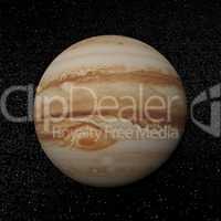 Jupiter planet and stars - 3D render