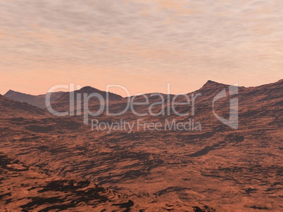 Mars landscape - 3D render