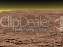 Mons Olympus on Mars planet - 3D render