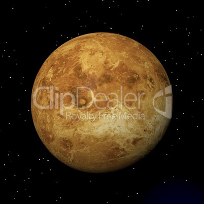 Venus planet at night - 3D render