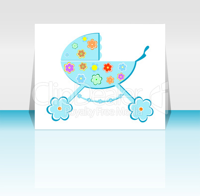 Babies boy blue invitation card - baby arrival