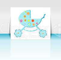 Babies boy blue invitation card - baby arrival