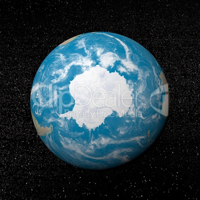 Antarctica on earth - 3D render