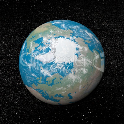 Arctica on earth - 3D render