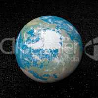 Arctica on earth - 3D render