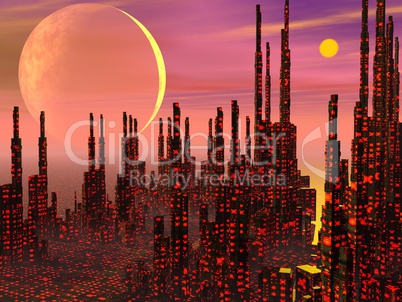 Fantasy city - 3D render