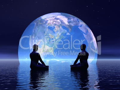 Meditation for earth - 3D render