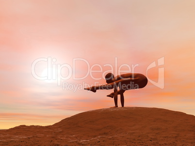 Fire fly pose, tittibhasana - 3D render