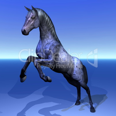 Beautiful horse rearing - 3D render