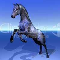 Beautiful horse rearing - 3D render