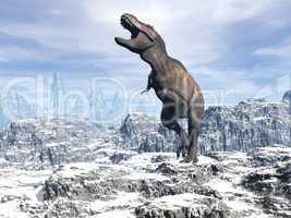 Tyrannosaurus in the snow - 3D render