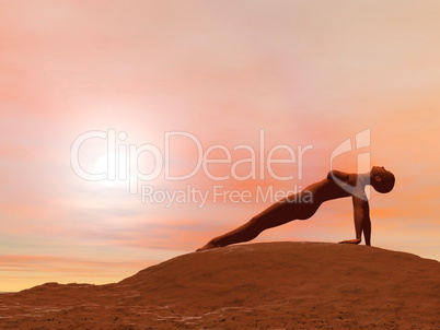 Upward plank pose, purvottanasana - 3D render