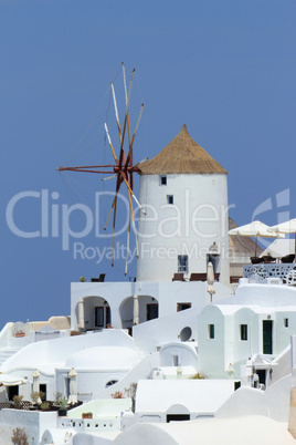 Old windmill at Oia, Santorini, Greece